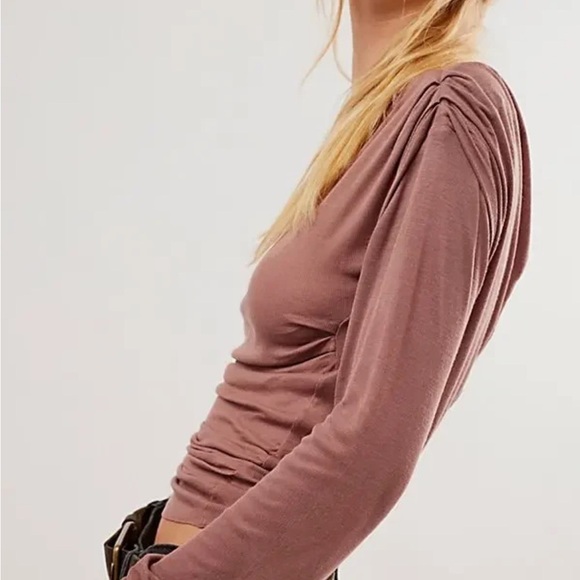 Free People Intimately Night We Met Long Sleeve Top Brown Size Small Soft - Picture 6 of 9